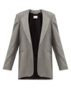 Matchesfashion.com Raey - Oversized Collarless Wool Blend Blazer - Womens - Grey