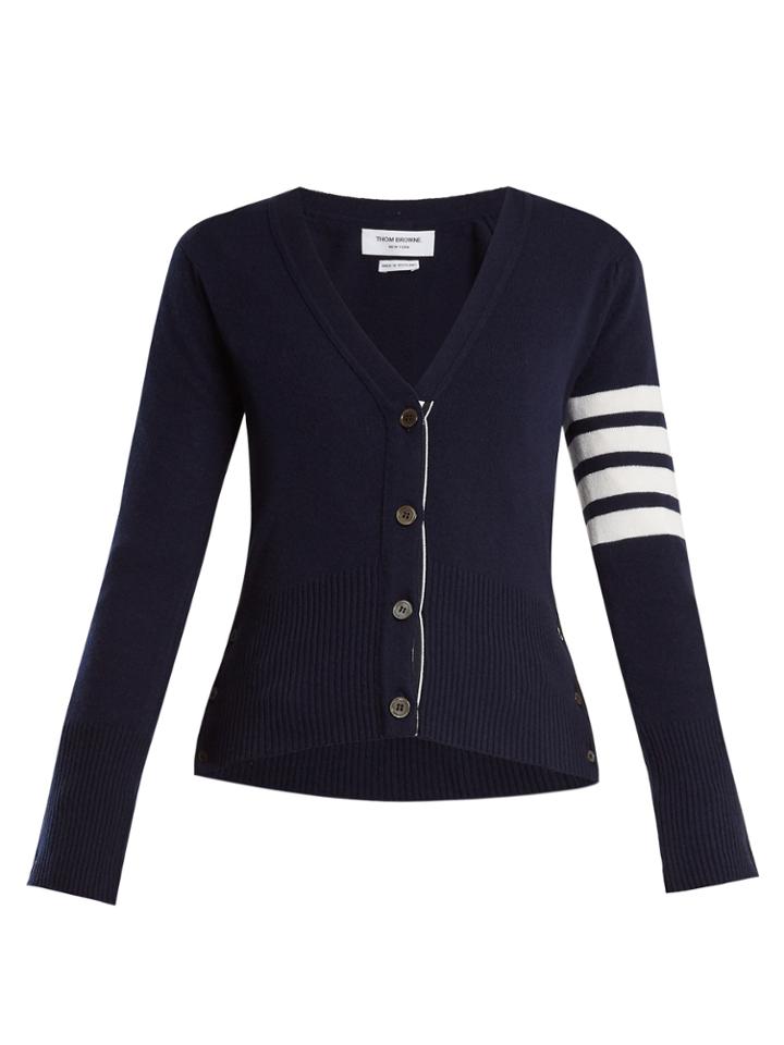 Thom Browne V-neck Striped Cashmere Cardigan