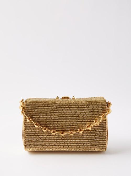 Valentino Garavani - Carry Secrets Beaded Clutch Bag - Womens - Gold