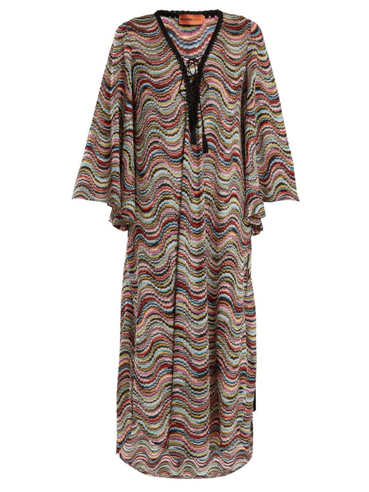 Missoni Mare Lace-up Wave-pattern Midi Kaftan