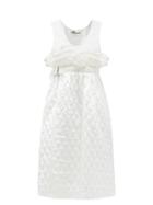 Ladies Rtw Noir Kei Ninomiya - Ruffled Matelass-satin Midi Dress - Womens - White