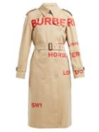 Matchesfashion.com Burberry - Wharbridge Cotton Gabardine Trench Coat - Womens - Beige Multi