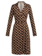 Matchesfashion.com Diane Von Furstenberg - New Jeanne Silk Jersey Dress - Womens - Black Brown