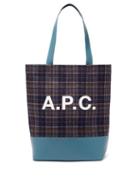 Matchesfashion.com A.p.c. - Axelle Checked Felt Tote Bag - Womens - Blue Multi