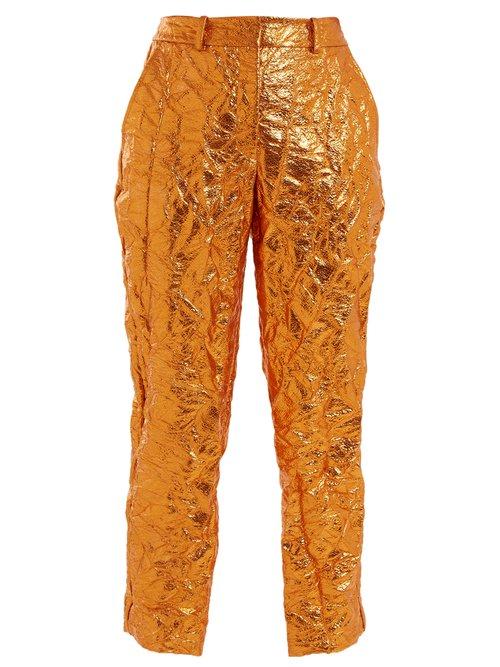 Matchesfashion.com Sies Marjan - Willa Crinkled Finish Trousers - Womens - Orange
