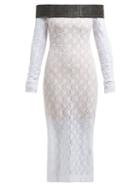 Matchesfashion.com Christopher Kane - Crystal Embellished Chantilly Lace Midi Dress - Womens - White