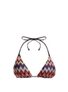 Matchesfashion.com Missoni Mare - Zigzag Padded Mesh Knit Bikini Top - Womens - Multi