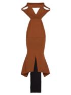Matchesfashion.com Rick Owens - Sling Contrast-hem Jersey Maxi Dress - Womens - Bronze