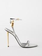 Tom Ford - Padlock 105 Metallic-leather Sandals - Womens - Silver