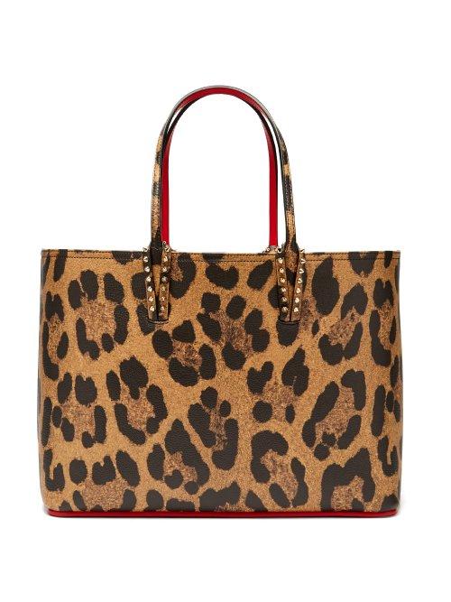 Matchesfashion.com Christian Louboutin - Cabata Leopard Print Grained Leather Tote - Womens - Leopard
