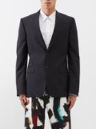 Alexander Mcqueen - Single-breasted Wool-blend Suit Jacket - Mens - Black