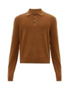 Matchesfashion.com Studio Nicholson - Sazen Merino Wool Polo Shirt - Mens - Dark Orange