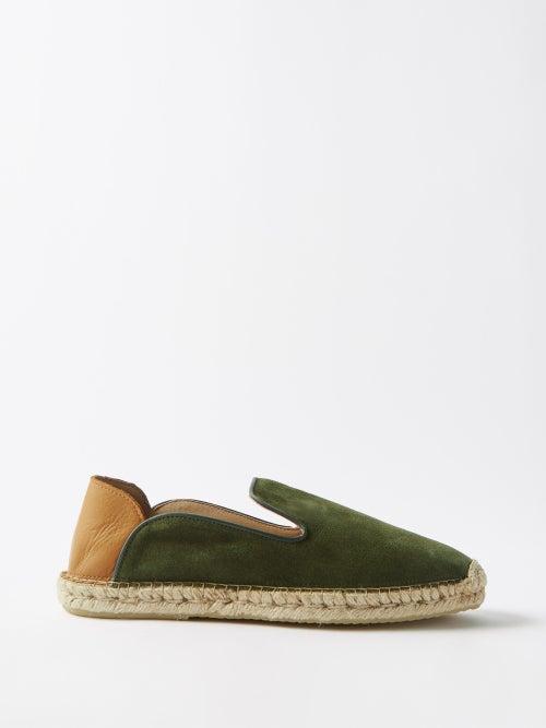 Frescobol Carioca - Veluso Suede Espadrilles - Mens - Olive Green
