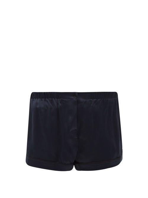 Ladies Lingerie Araks - Tia Washed-silk Pyjama Shorts - Womens - Navy