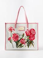 Dolce & Gabbana - Carnation-print Canvas Tote Bag - Womens - Pink Print
