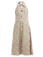 Matchesfashion.com Cult Gaia - Alessia Abstract Jacquard Midi Dress - Womens - Beige Print