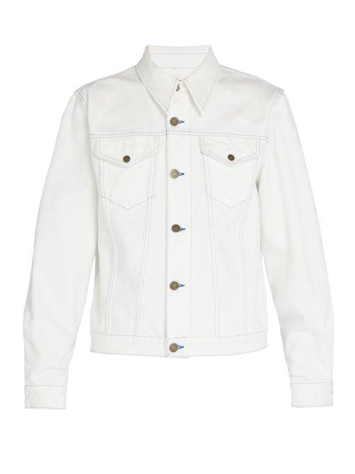 Matchesfashion.com Calvin Klein 205w39nyc - Sandra Brant Patch Denim Jacket - Mens - White
