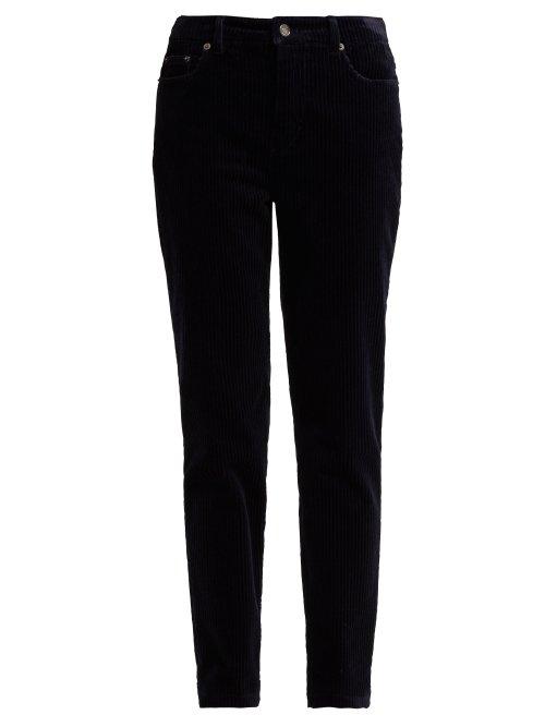 Matchesfashion.com Dolce & Gabbana - Slim Leg Corduroy Trousers - Womens - Navy