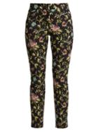 Matchesfashion.com Erdem - Sidney Floral Jacquard Trousers - Womens - Black Multi