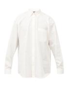 Matchesfashion.com Balenciaga - Logo-print Cotton-poplin Shirt - Mens - Pink White