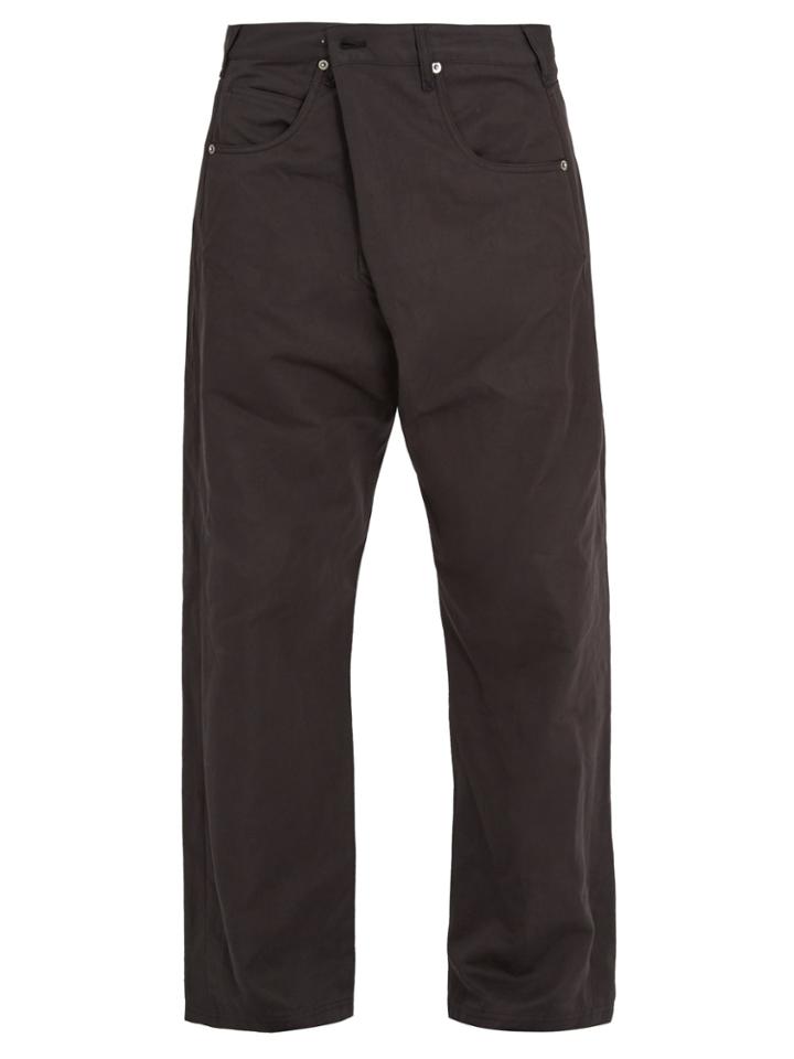 Jw Anderson Pleated-front Wide-leg Cotton-blend Trouser