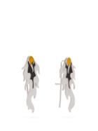 Matchesfashion.com Alan Crocetti - Flame Sterling Silver Earrings - Mens - Black Multi