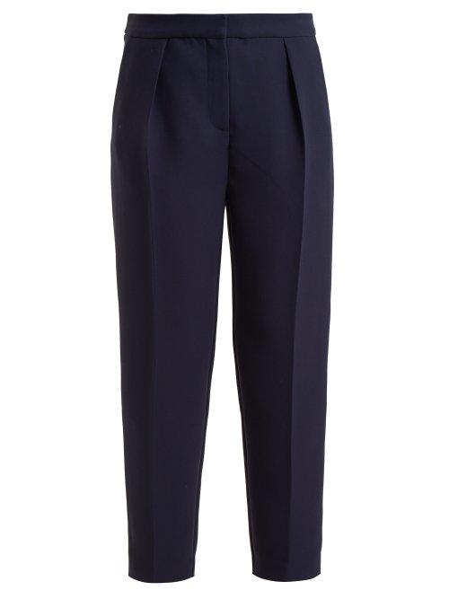 Matchesfashion.com Roksanda - Surikov Straight Leg Crepe Trousers - Womens - Blue