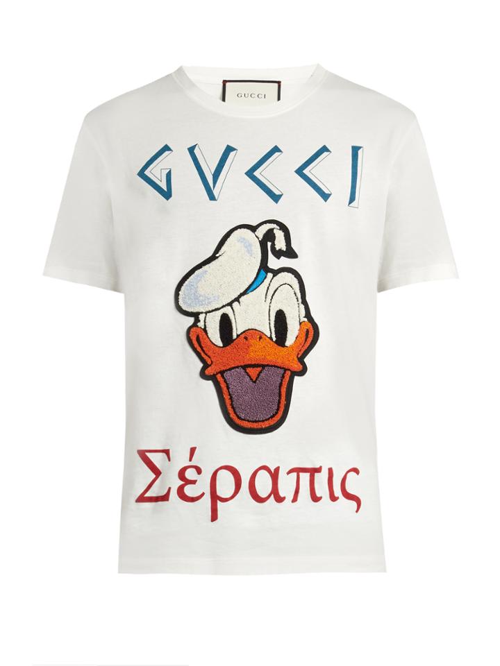 Gucci Donald Duck&copy;-appliqu Cotton T-shirt