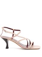 Matchesfashion.com Staud - Gita Square-toe Leather Sandals - Womens - Light Pink