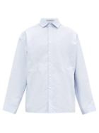 Matchesfashion.com Palmer//harding - Sam Check Jacquard Cotton Piqu Shirt - Mens - Blue