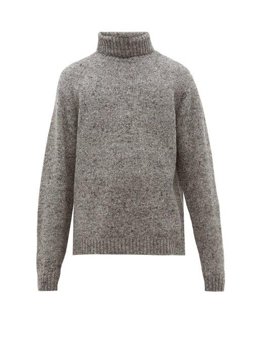 Matchesfashion.com The Row - Asher Camel Blend Roll Neck Sweater - Mens - Grey