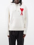 Ami - Ami De Coeur-embroidered Wool Hoodie - Mens - White