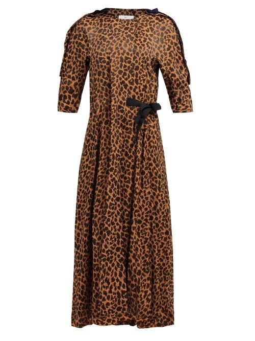 Matchesfashion.com Toga - Leopard Print Wrap Around Jacquard Dress - Womens - Leopard