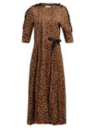 Matchesfashion.com Toga - Leopard Print Wrap Around Jacquard Dress - Womens - Leopard