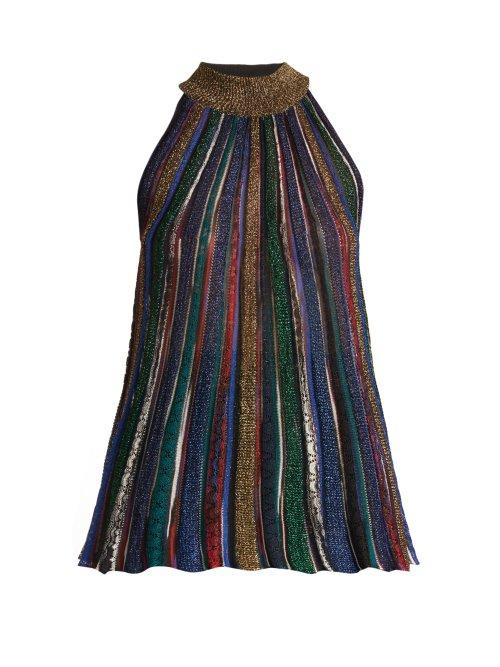 Matchesfashion.com Missoni - Striped Crochet Knit Top - Womens - Black Gold