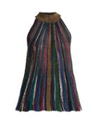 Matchesfashion.com Missoni - Striped Crochet Knit Top - Womens - Black Gold