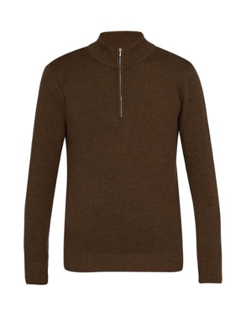 De Bonne Facture Half-zip Wool Sweater