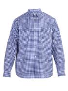 Matchesfashion.com Comme Des Garons Shirt - Forever Point Collar Cotton Gingham Shirt - Mens - Blue