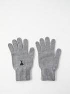 Ami - Ami De Caur-logo Wool Gloves - Mens - Grey