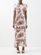 Paco Rabanne - Paisley-print Stretch-twill Midi Dress - Womens - White Print