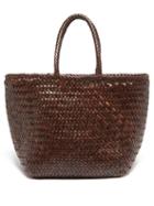 Dragon Diffusion - Grace Double Jump Small Woven-leather Basket Bag - Womens - Dark Brown