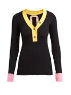 Matchesfashion.com No. 21 - Colour Block Ribbed Knit Sweater - Womens - Black Multi