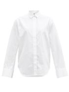 Ladies Rtw Totme - Logo-engraved Cotton-poplin Shirt - Womens - White