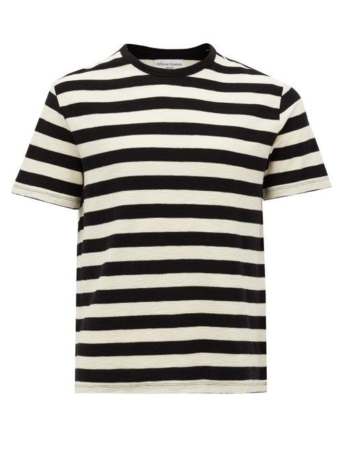 Matchesfashion.com Officine Gnrale - Crew-neck Striped Cotton-jersey T-shirt - Mens - Black White