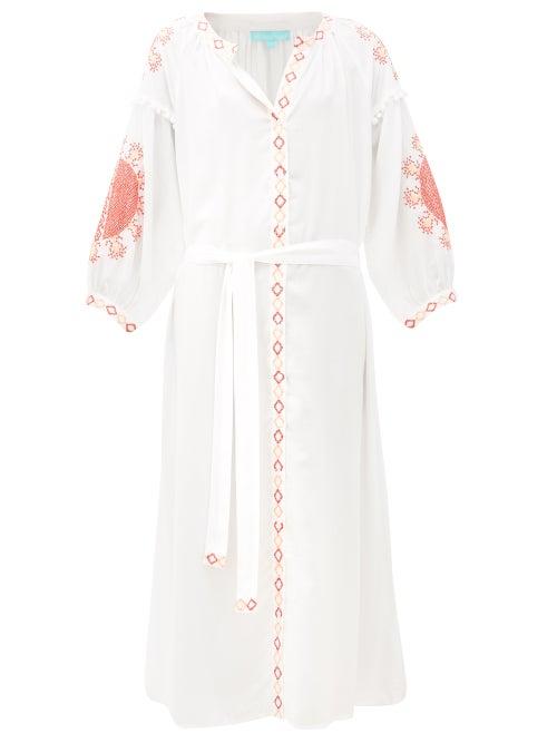 Matchesfashion.com Melissa Odabash - Iyla Embroidered Kaftan - Womens - White Multi