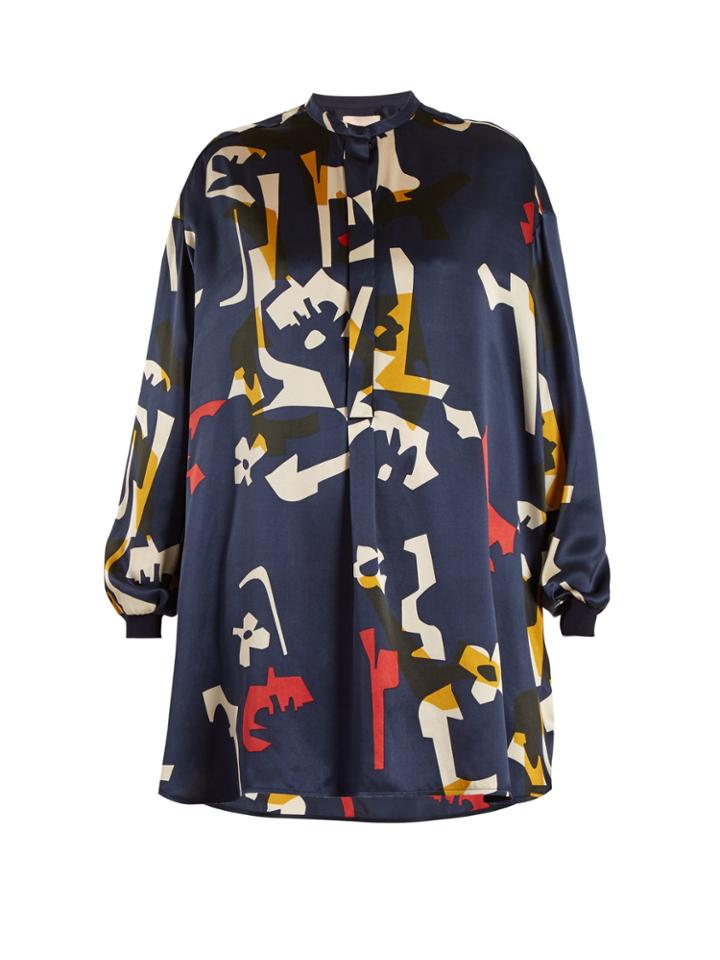 Roksanda Nakata Geometric-print Satin Top