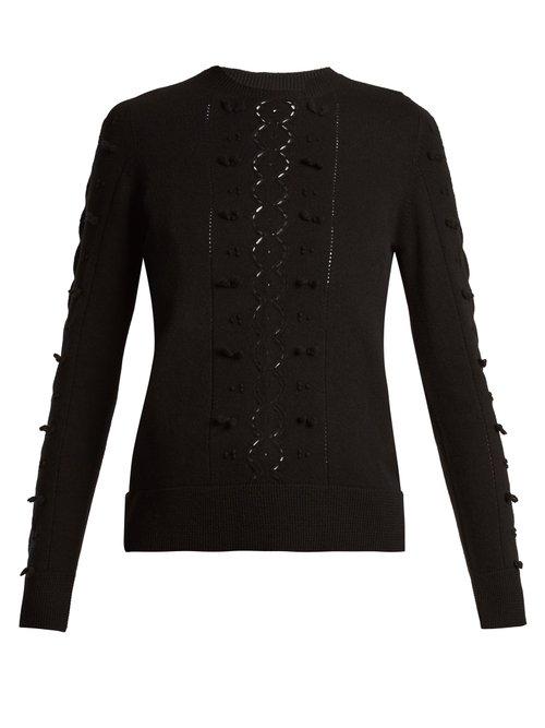 Matchesfashion.com Barrie - Stepped Crew Neck Cashmere Sweater - Womens - Black
