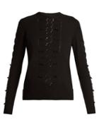 Matchesfashion.com Barrie - Stepped Crew Neck Cashmere Sweater - Womens - Black