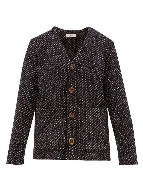 Matchesfashion.com Sfr - Gte Multi Weave Cardigan - Mens - Navy Multi