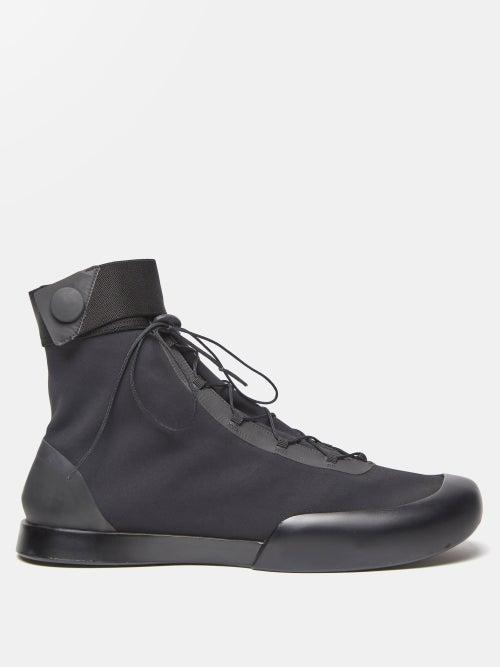 The Row - Tr Jersey And Leather Boots - Womens - Black